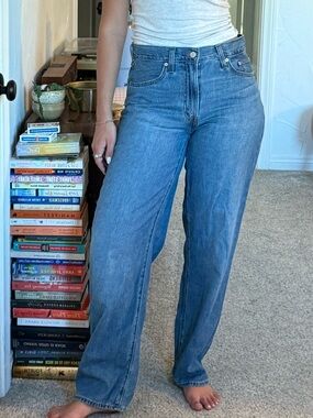 Levi's Medium Blue High-Rise Straight Leg Jeans